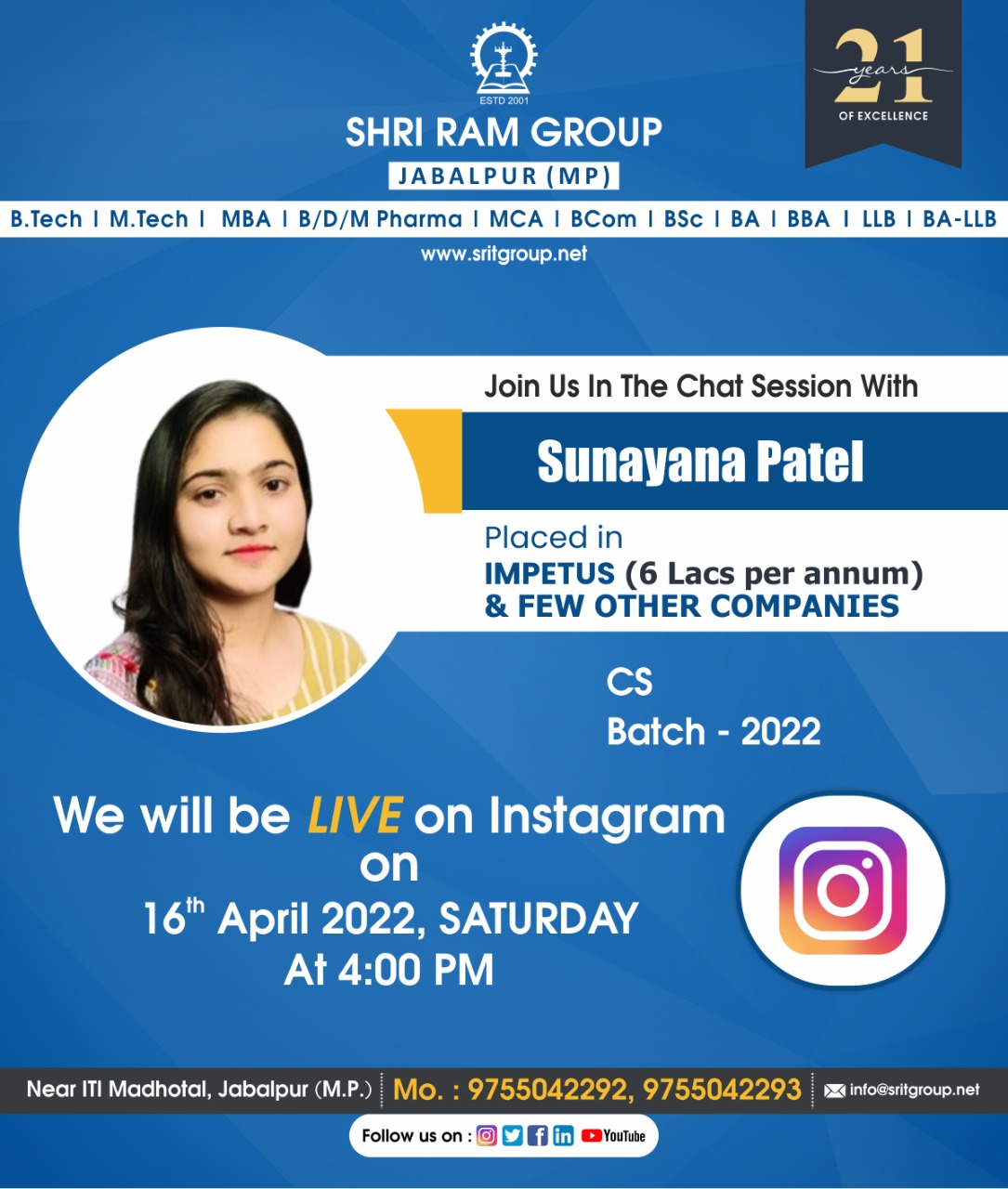 Join us to chat live with Sunayana Patel who got placed in Impetus and a few other companies.