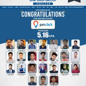 Shri Ram Group congratulate all the students for getting placed at PinClick at 5.16 LPA