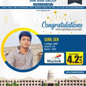 Placement 2023 : Congratulations Sunil Sen for getting placed in Mastek