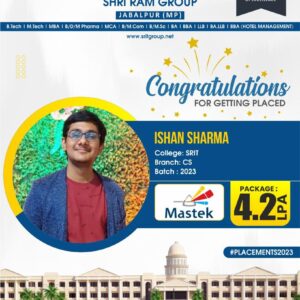 Placement 2023 : Congratulations Ishan Sharma for getting placed in Mastek