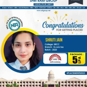 Placement 2023 : Congratulations Shruti Jain for getting placed in IIMB